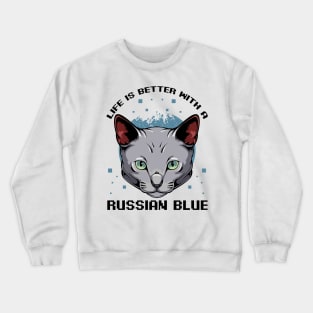 Russian Blue Cat Crewneck Sweatshirt